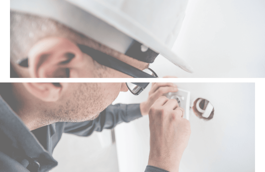 Électricien travaillant sur la pose d'une prise