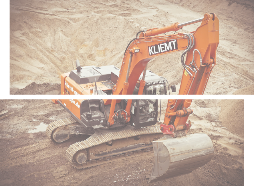 Travaux de construction avec pelleteuse