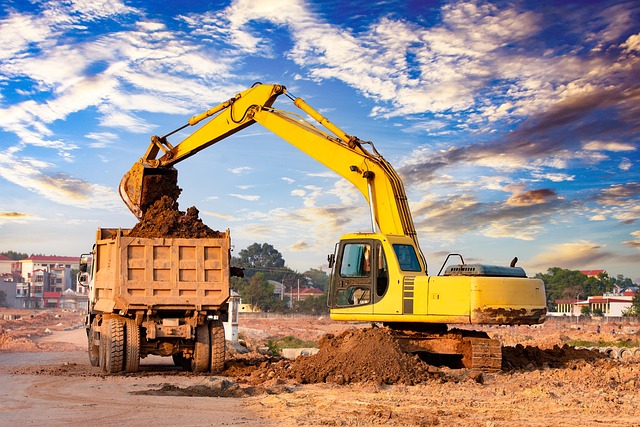 Photo d'une machine de terrassement